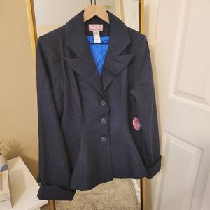 NWT Micheline Pitt for Unique Vintage Navy Tweed Rachael Suit Jacket L 10-12